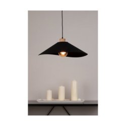 Hattu Lampa Wisząca 1xE27 Max.40W Dąb Olejowany/Czarny/Czarny