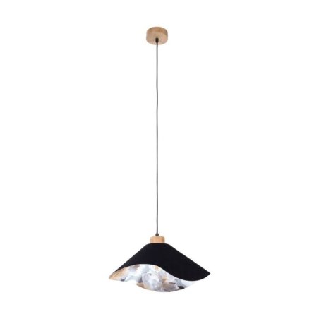 Hattu Floral Lampa Wisząca 1xE27 Max.40W Dąb Olejowany/Czarny/Czarny-Multikolor