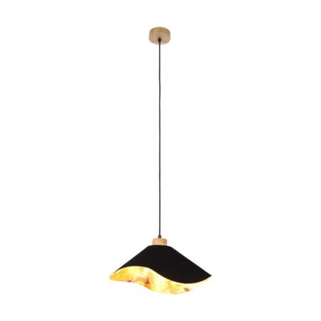 Hattu Floral Lampa Wisząca 1xE27 Max.40W Dąb Olejowany/Czarny/Czarny-Multikolor