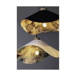 Hattu Floral Lampa Wisząca 1xE27 Max.40W Dąb Olejowany/Czarny/Czarny-Multikolor
