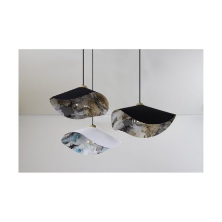 Hattu Floral Lampa Wisząca 1xE27 Max.40W Dąb Olejowany/Czarny/Czarny-Multikolor