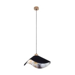 Hattu Floral Lampa Wisząca 1xE27 Max.40W Dąb Olejowany/Czarny/Czarny-Multikolor