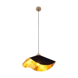 Hattu Floral Lampa Wisząca 1xE27 Max.40W Dąb Olejowany/Czarny/Czarny-Multikolor