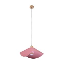 Hattu Lampa Wisząca 1xE27 Max.40W Dąb Olejowany/Czarny/Różowy