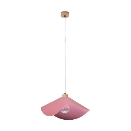 Hattu Lampa Wisząca 1xE27 Max.40W Dąb Olejowany/Czarny/Różowy