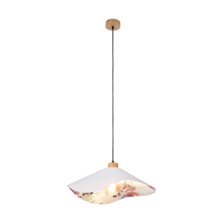 Hattu Floral Lampa Wisząca 1xE27 Max.40W Dąb Olejowany/Czarny/Szary-Multikolor