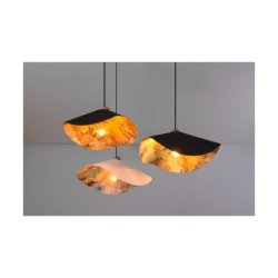 Hattu Floral Lampa Wisząca 1xE27 Max.40W Dąb Olejowany/Czarny/Biały-Multikolor