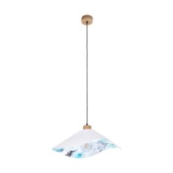 Hattu Floral Lampa Wisząca 1xE27 Max.40W Dąb Olejowany/Czarny/Biały-Multikolor
