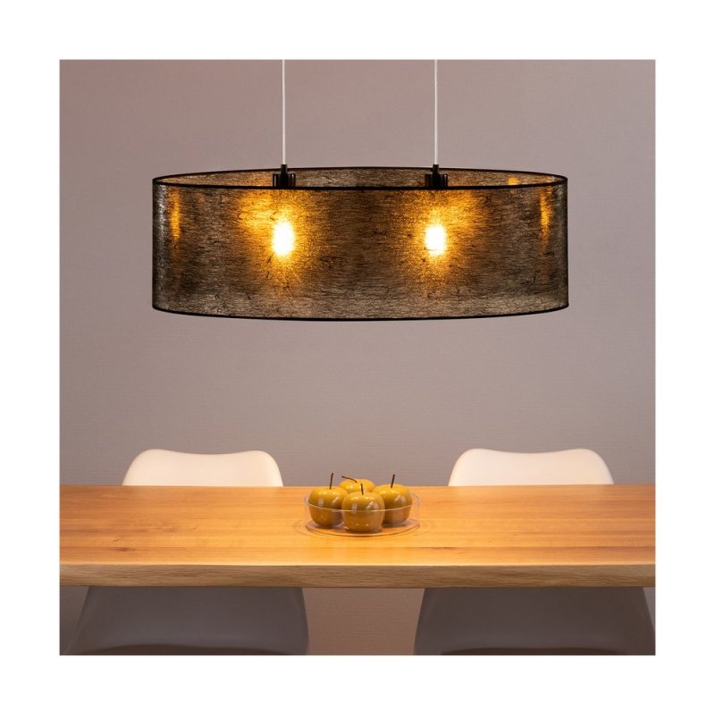 Nevoa Lampa Wisząca 2xE27 Max.40W Czarny/Transparentny PVC/Czarny