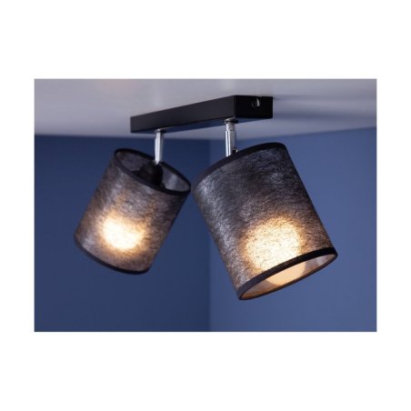 Nevoa Lampa Sufitowa 2xE27 Max.25W Czarny/Chrom/Czarny