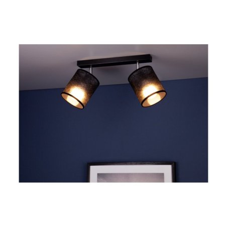 Nevoa Lampa Sufitowa 2xE27 Max.25W Czarny/Chrom/Czarny
