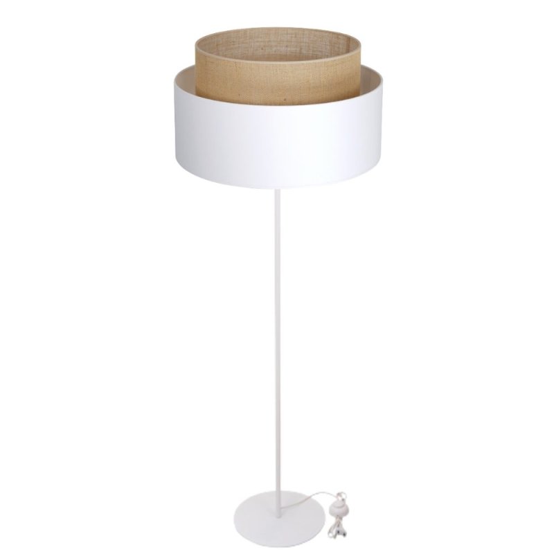 JUTOWA BOHO LAMPA STOJĄCA PODWÓJNY ABAŻUR DUŻA 45