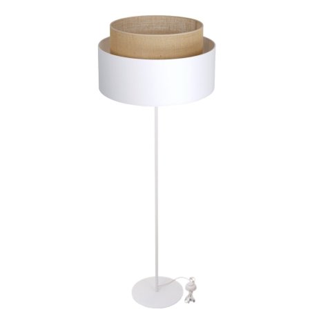 JUTOWA BOHO LAMPA STOJĄCA PODWÓJNY ABAŻUR DUŻA 45