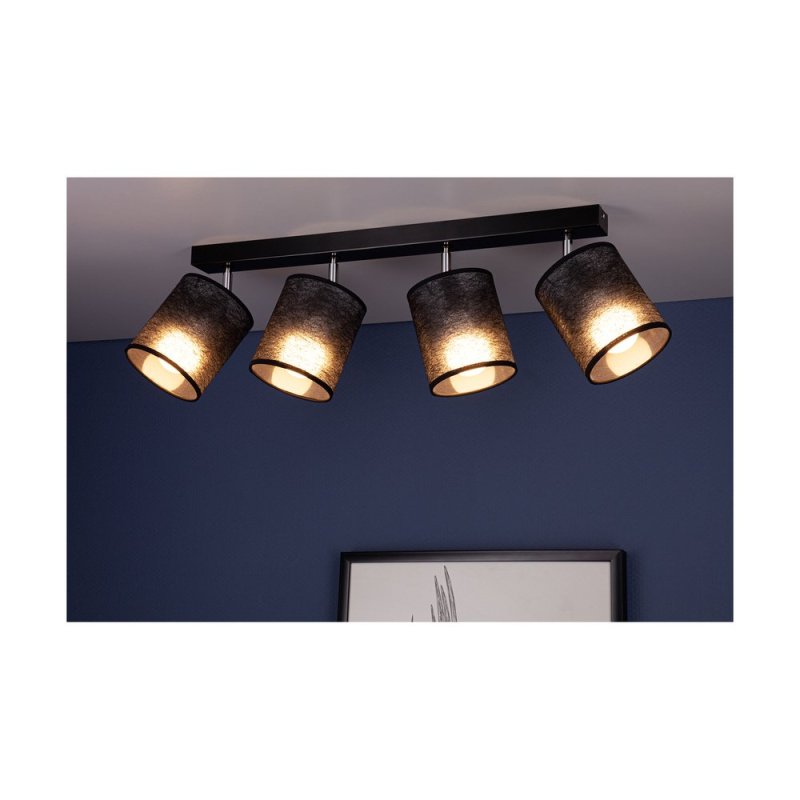 Nevoa Lampa Sufitowa 4xE27 Max.25W Czarny/Chrom/Czarny