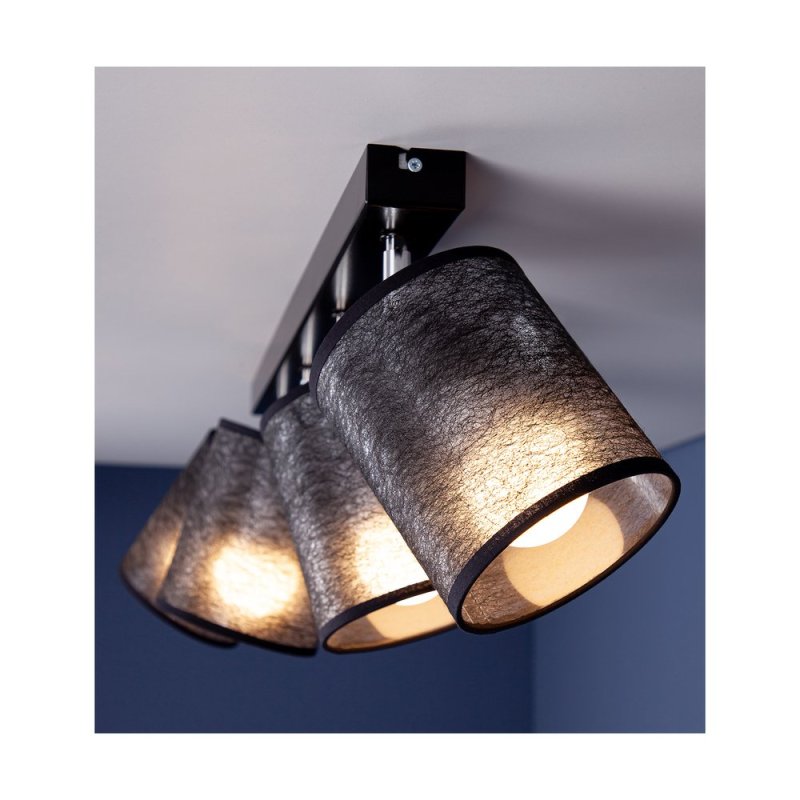 Nevoa Lampa Sufitowa 4xE27 Max.25W Czarny/Chrom/Czarny