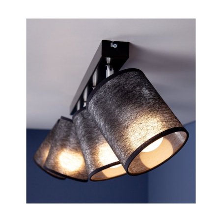 Nevoa Lampa Sufitowa 4xE27 Max.25W Czarny/Chrom/Czarny