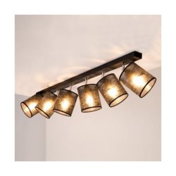 Nevoa Lampa Sufitowa 6xE27 Max.25W Czarny/Chrom/Czarny