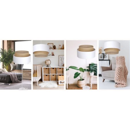 JUTOWA BOHO LAMPA STOJĄCA PODWÓJNY ABAŻUR DUŻA 45