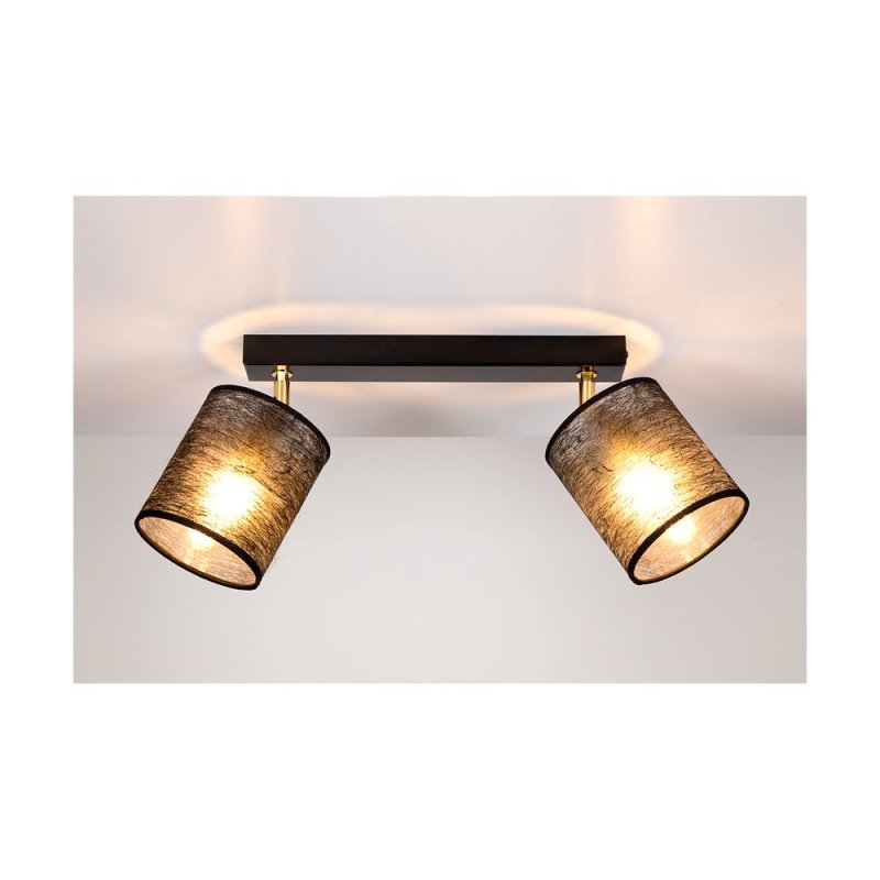 Nevoa Lampa Sufitowa 2xE27 Max.25W Czarny/Złoty/Czarny