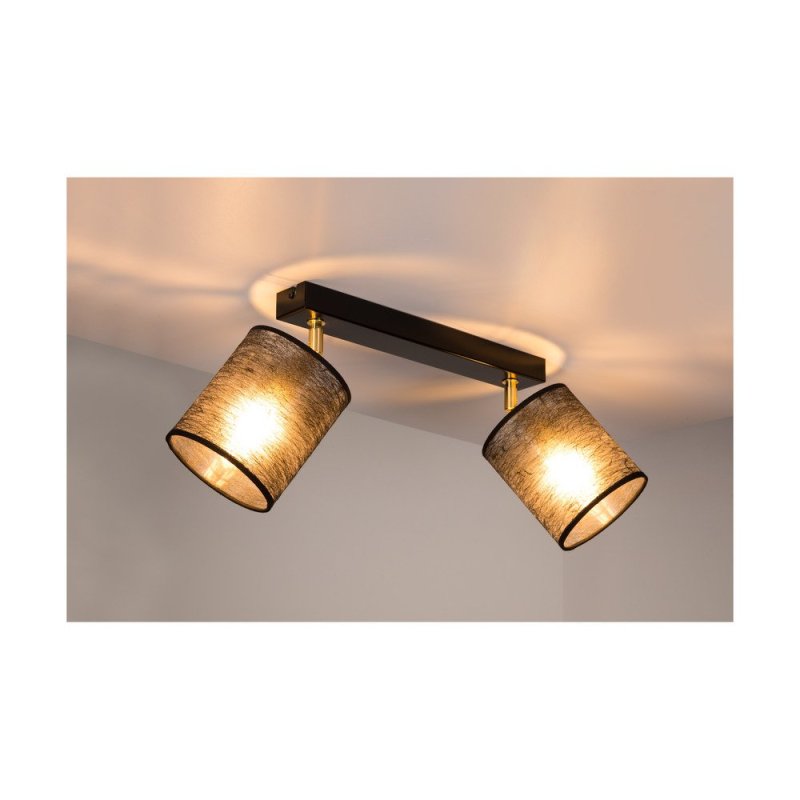 Nevoa Lampa Sufitowa 2xE27 Max.25W Czarny/Złoty/Czarny