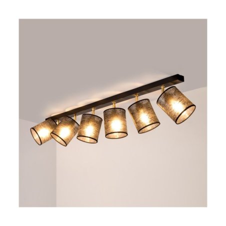 Nevoa Lampa Sufitowa 6xE27 Max.25W Czarny/Złoty/Czarny