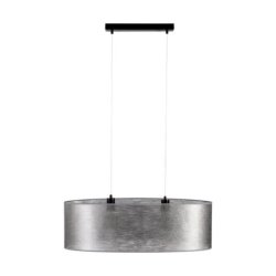 Nevoa Lampa Wisząca 2xE27 Max.40W Czarny/Transparentny PVC/Srebrny