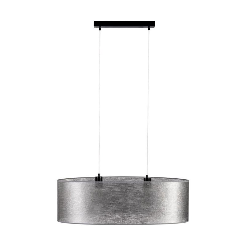 Nevoa Lampa Wisząca 2xE27 Max.40W Czarny/Transparentny PVC/Srebrny