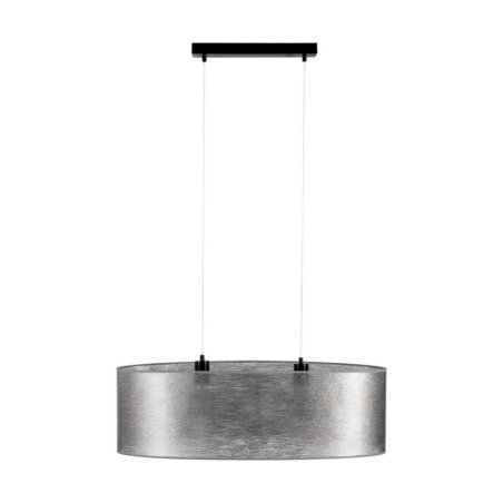 Nevoa Lampa Wisząca 2xE27 Max.40W Czarny/Transparentny PVC/Srebrny