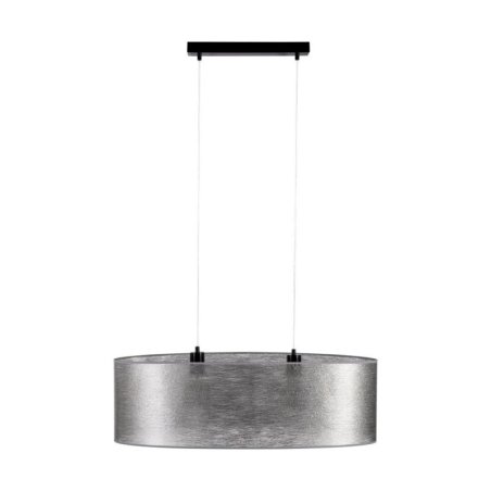 Nevoa Lampa Wisząca 2xE27 Max.40W Czarny/Transparentny PVC/Srebrny