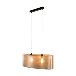 Nevoa Lampa Wisząca 2xE27 Max.40W Czarny/Transparentny PVC/Srebrny