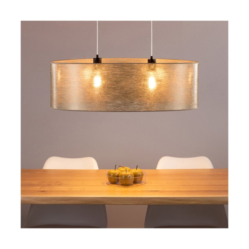 Nevoa Lampa Wisząca 2xE27 Max.40W Czarny/Transparentny PVC/Srebrny