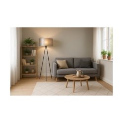 Nevoa Lampa Podłogowa 1xE27 Max.40W Czarny/Srebrny