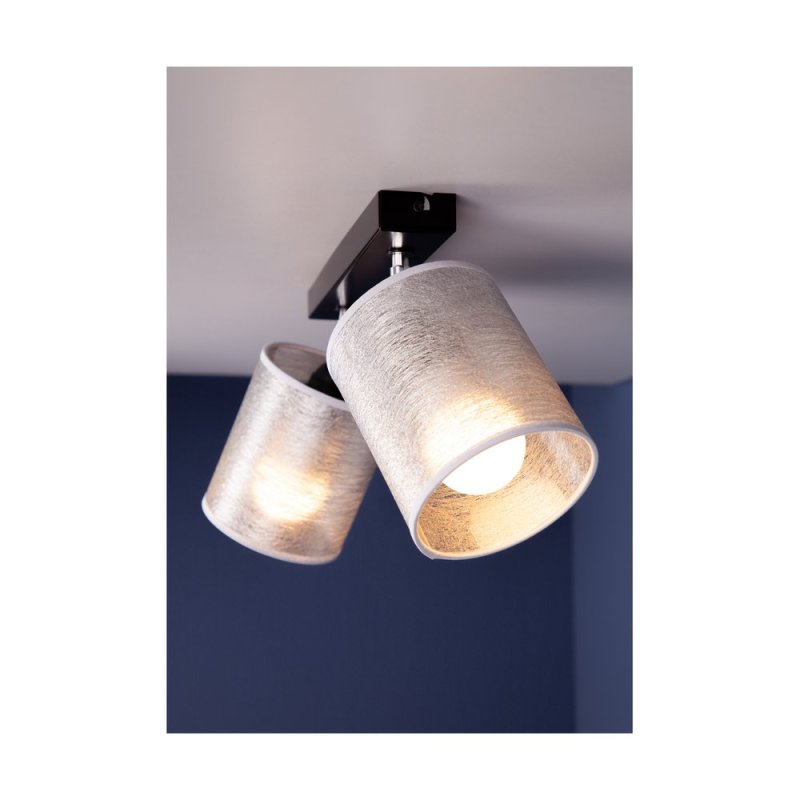 Nevoa Lampa Sufitowa 2xE27 Max.25W Czarny/Chrom/Srebrny