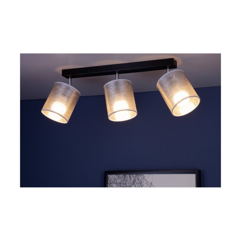 Nevoa Lampa Sufitowa 3xE27 Max.25W Czarny/Chrom/Srebrny