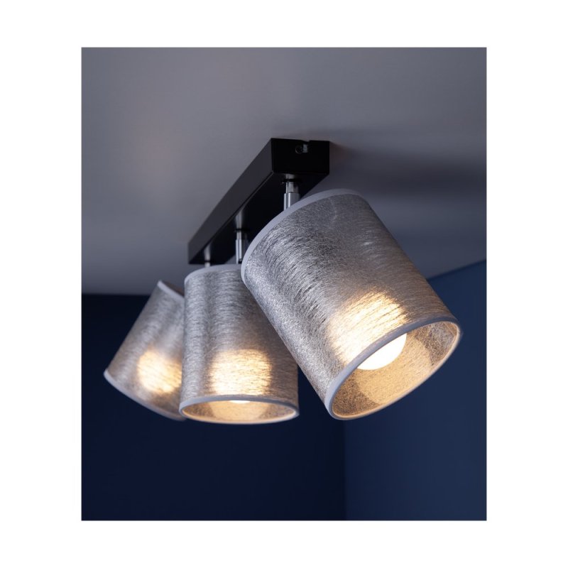 Nevoa Lampa Sufitowa 3xE27 Max.25W Czarny/Chrom/Srebrny