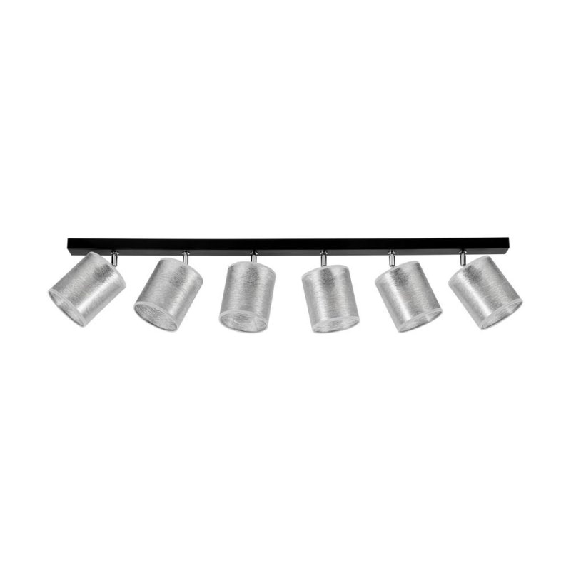 Nevoa Lampa Sufitowa 6xE27 Max.25W Czarny/Chrom/Srebrny