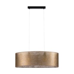 Nevoa Lampa Wisząca 2xE27 Max.40W Czarny/Transparentny PVC/Złoty