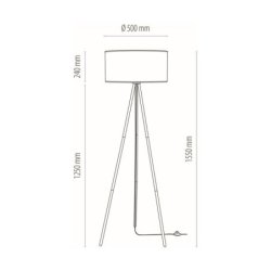 Nevoa Lampa Podłogowa 1xE27 Max.40W Czarny/Złoty