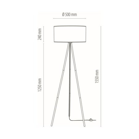Nevoa Lampa Podłogowa 1xE27 Max.40W Czarny/Złoty