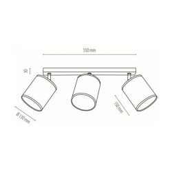 Nevoa Lampa Sufitowa 3xE27 Max.25W Czarny/Zloty