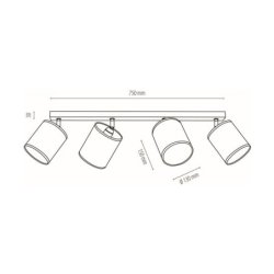 Nevoa Lampa Sufitowa 4xE27 Max.25W Czarny/Zloty