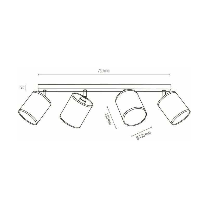 Nevoa Lampa Sufitowa 4xE27 Max.25W Czarny/Zloty