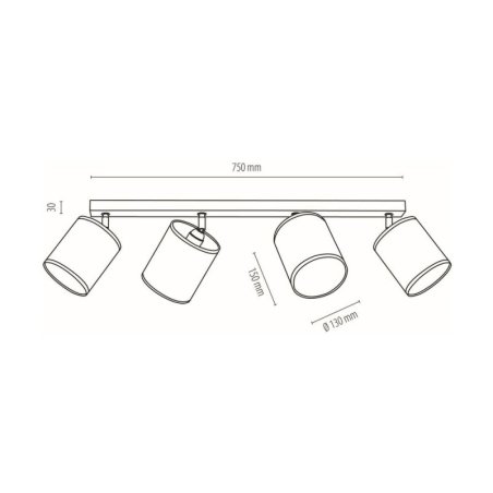 Nevoa Lampa Sufitowa 4xE27 Max.25W Czarny/Zloty