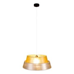 Nevoa Lampa Wisząca 1xE27 Max.60W Czarny/Transparentny PVC/Złoty-Srebrny