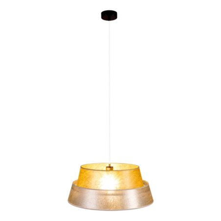 Nevoa Lampa Wisząca 1xE27 Max.60W Czarny/Transparentny PVC/Złoty-Srebrny