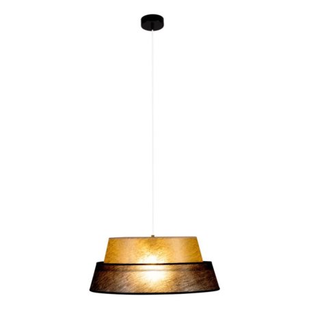 Nevoa Lampa Wisząca 1xE27 Max.60W Czarny/Transparentny PVC/Złoty-Czarny