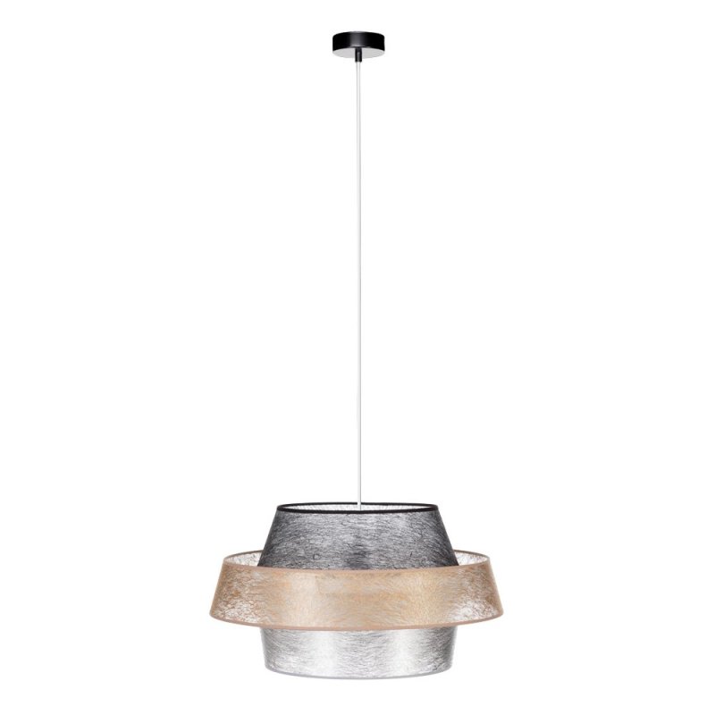 Nevoa Lampa Wisząca 1xE27 Max.60W Czarny/Transparentny PVC/Czarny-Złoty-Srebrny