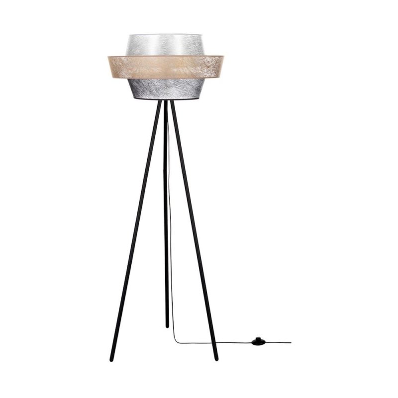 Nevoa Lampa Podłogowa 1xE27 Max.40W Czarny/Czarny-Złoty-Srebrny