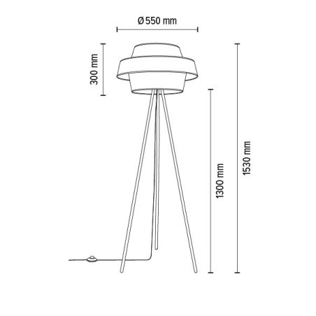 Nevoa Lampa Podłogowa 1xE27 Max.40W Czarny/Czarny-Złoty-Srebrny