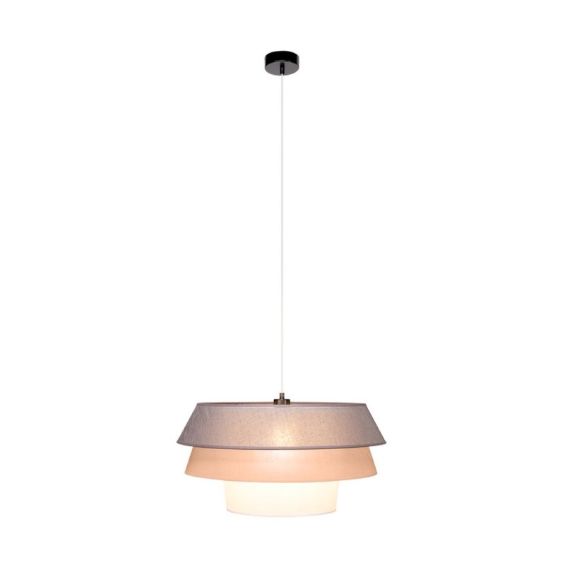 Amar Lampa Wisząca 1xE27 Max.60W Czarny/Transparentny PVC/Grafitowy-Różowy-Biały